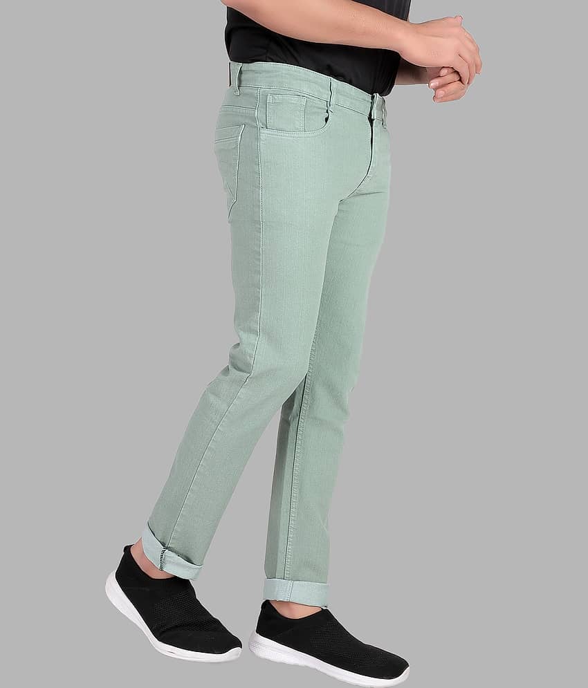 RAGZO Slim Fit Basic Men's Jeans - Light Green ( Pack of 1 ) view 2