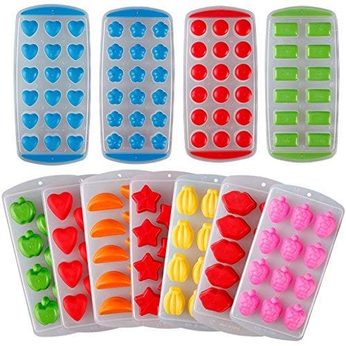 VIVA Smart Push Pop Out Heart Shape Mini Ice Cube Trays with Flexible Silicone Bottom|Heart Shape Silicone Chocolate Mold Maker Ice Cube Tray Freeze Mold Pudding Jelly:18 grids|Pack of 2 view 2