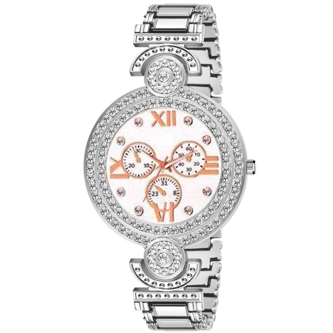 Bolun White Meena Dial Silver BD Girls and Women Watch view 2