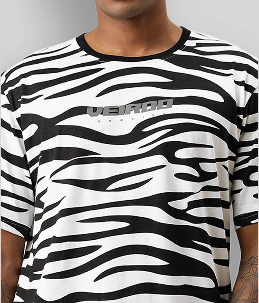 Veirdo Pack of 1 Cotton Regular Fit Men's T-Shirt ( Black ) view 2