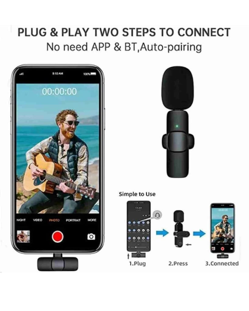 WEKTU Mini Wireless Microphone for Smartphones (Lightning/USB-C) view 2