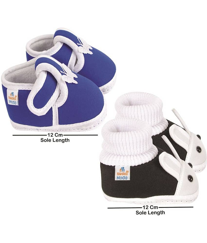 Neska Moda - Black Booties For Baby Boy & Baby Girl 9-12 Months ( Pack of 2 ) view 2