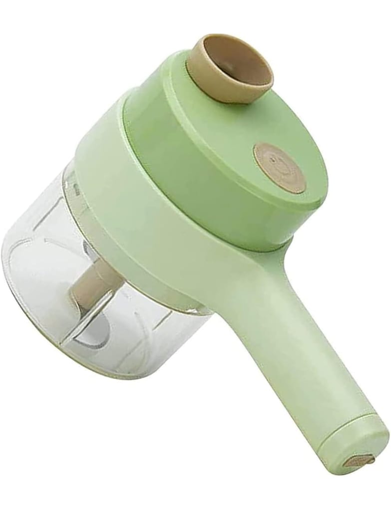 Portable Electric Mini Garlic & Vegetable Chopper - Light Green Kitchen Tool view 2