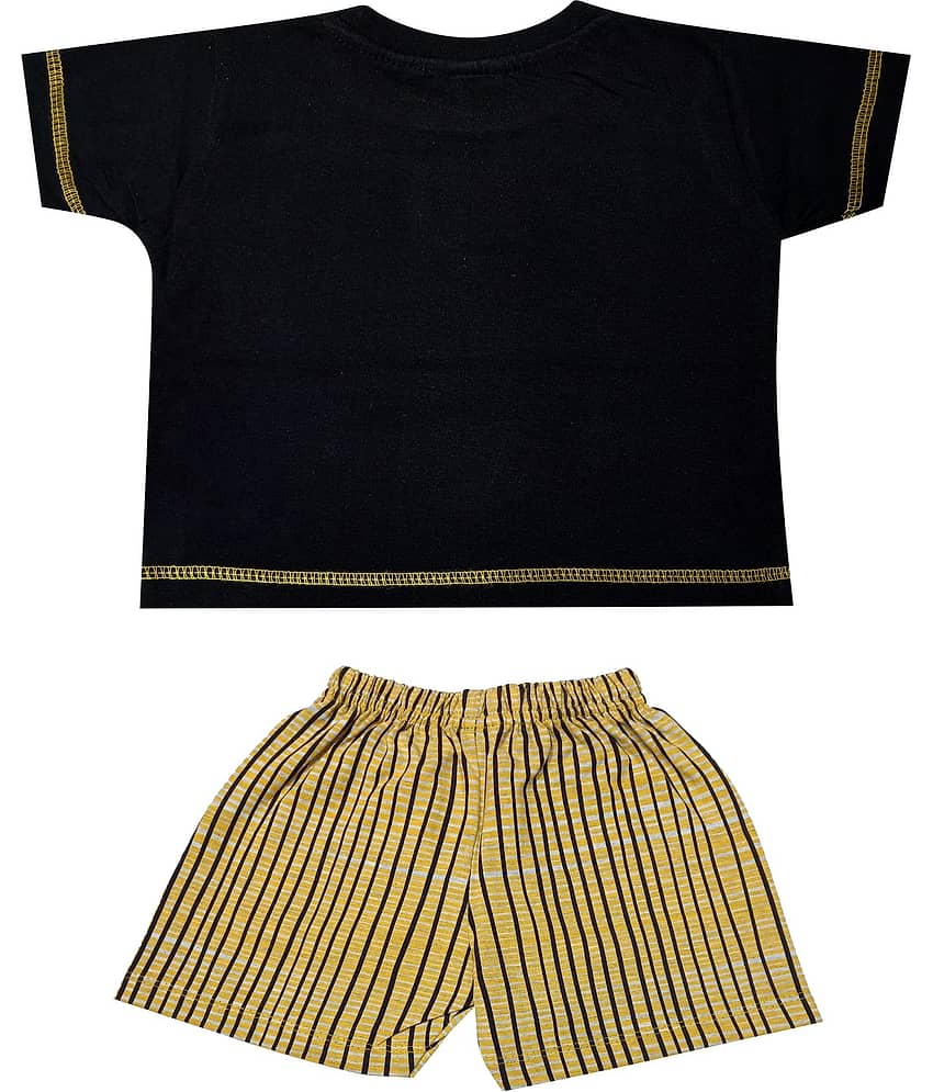 Kideon Pack of 1 Baby Boys 100% Cotton Top & Shorts ( Black ) view 2