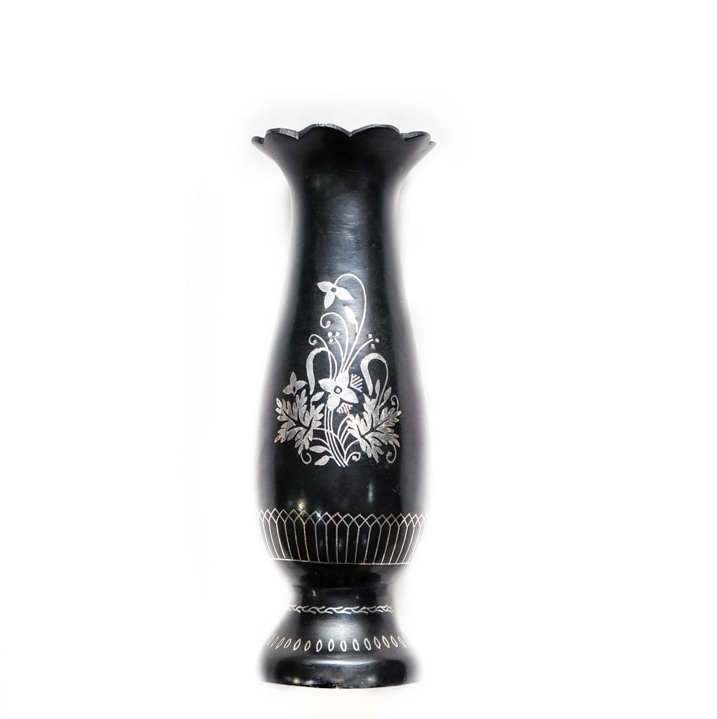 Bidri Work Lattu Cut Shape Vase Tarkashi (1SMTDCOKA07775) view 2