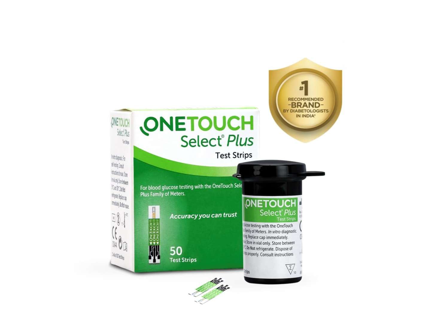 OneTouch Select Plus Test Strips, Pack of 50 Strips, Blood Sugar Test Machine Testing Strips, For use with OneTouch Select Plus Simple Glucometer