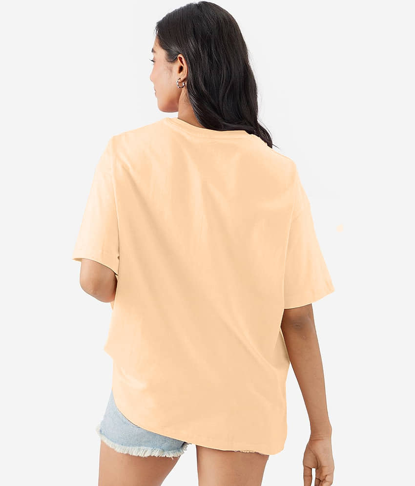 Leotude Women Cotton Blend Printed Oversized Fit Round Neck T-Shirt ( Multicolor 3 ) view 2