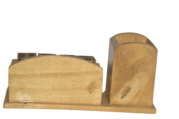 Wooden Pen stand with watch view 2