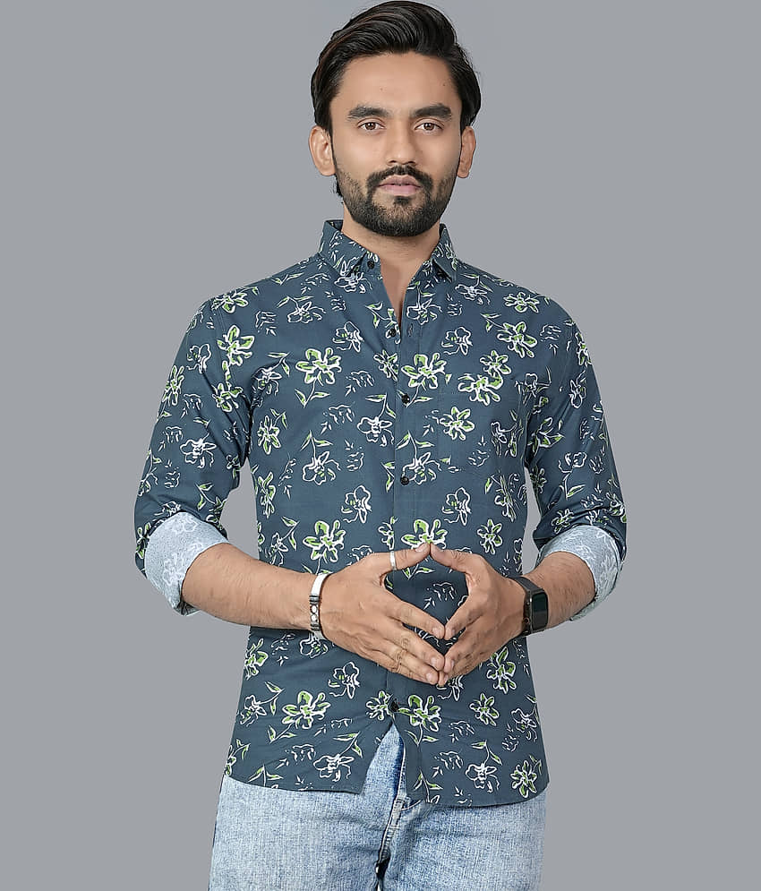 ADWYN PETER 100% Cotton Regular Fit Printed Full Sleeves Men's Casual Shirt - Multicolor 14 ( Pack of 1 ) view 2