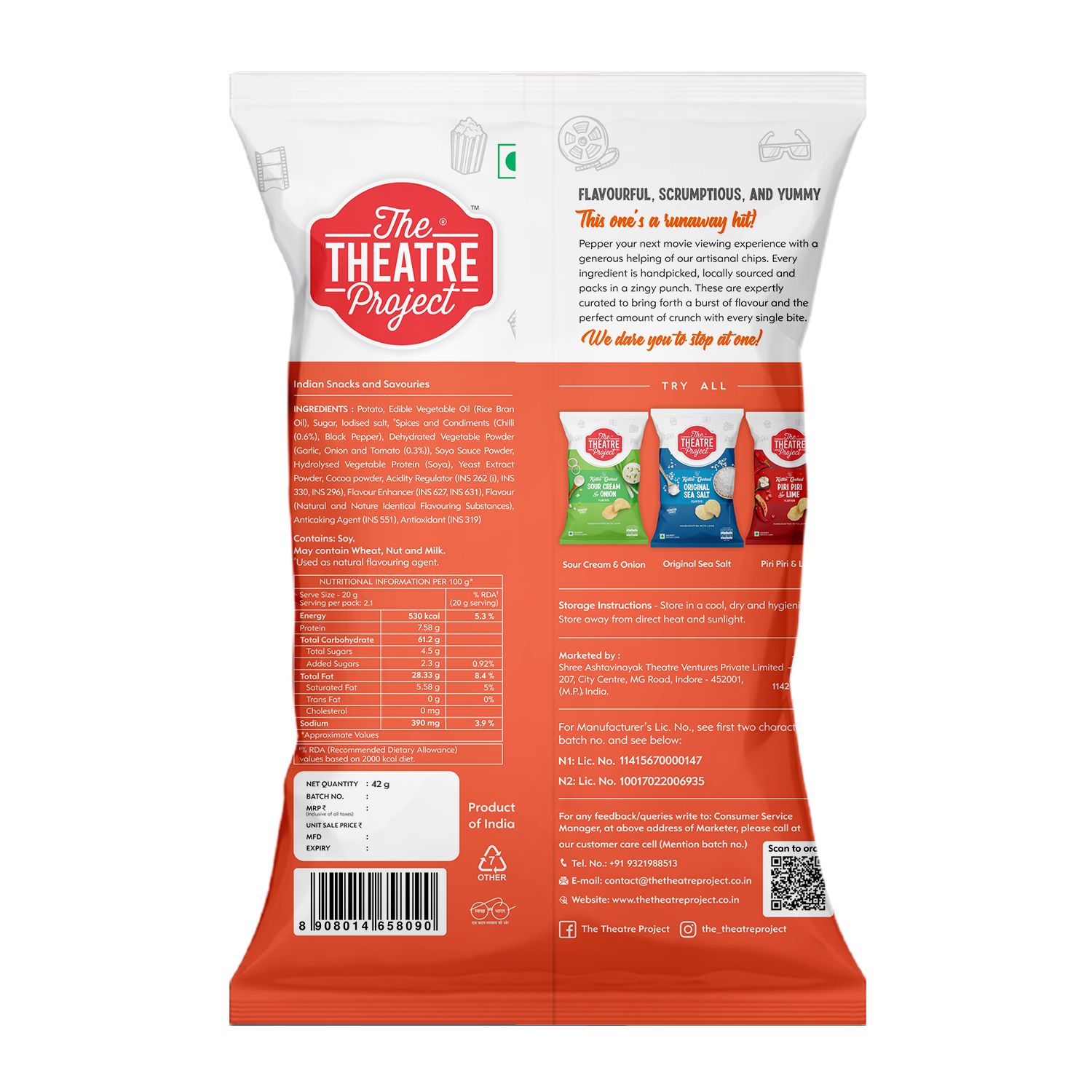 TTP Kettle Cooked Chips - Hot & Sweet Chilli - 42 gms view 2