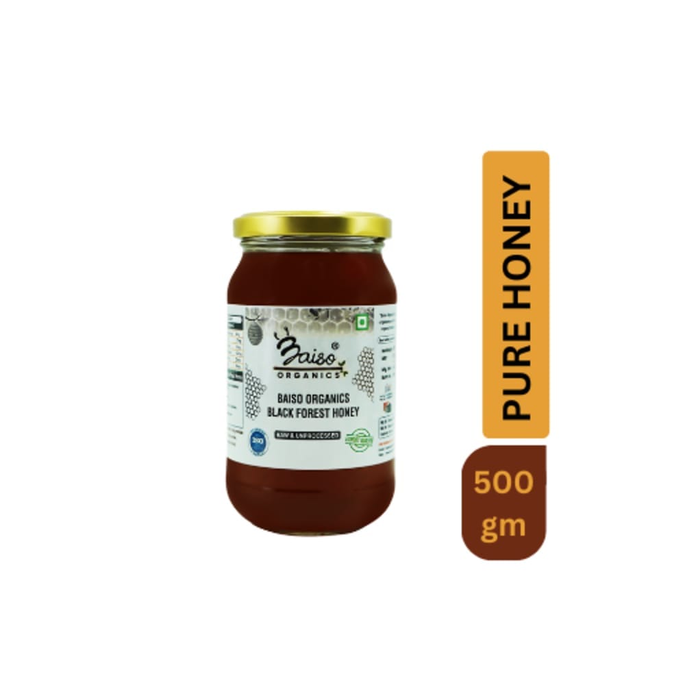 Baiso Organics Raw Unprocessed Natural Black Forest Honey - 500gm view 2