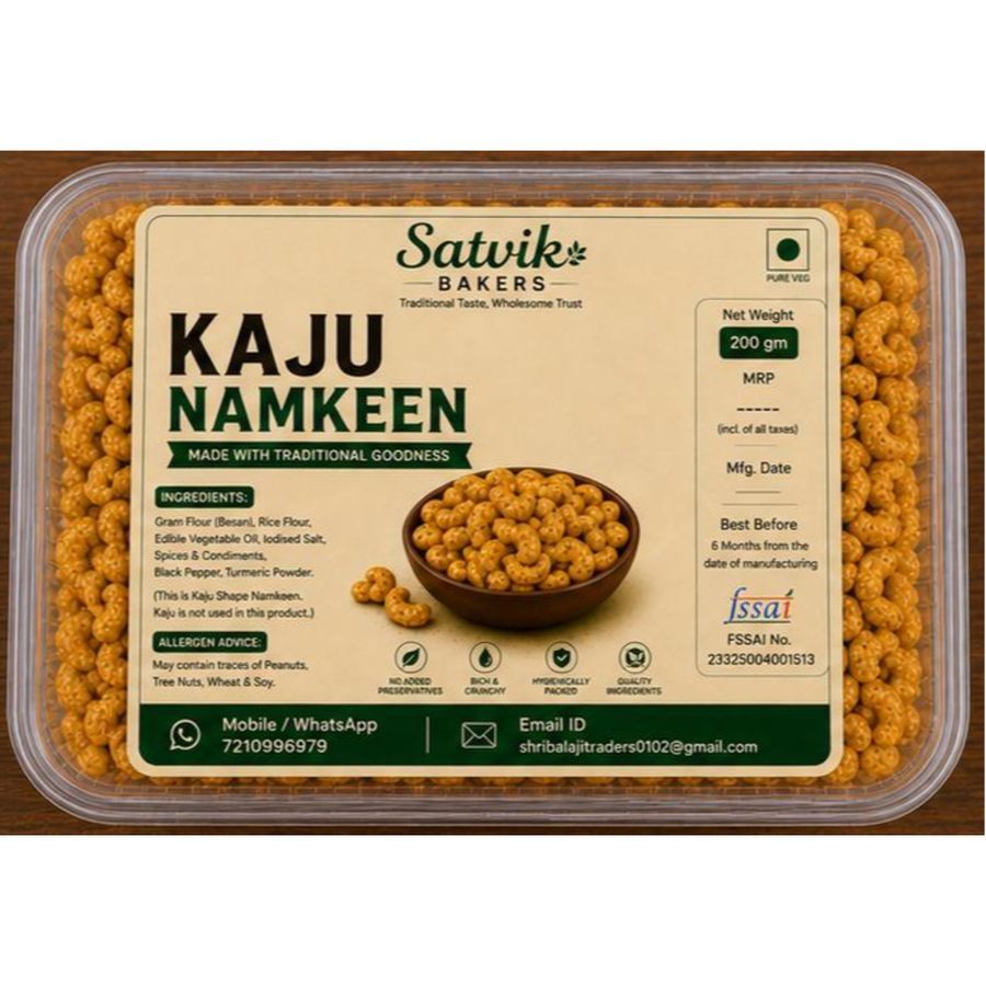 Satvik Bakers Kaju Namkeen - 200 gm