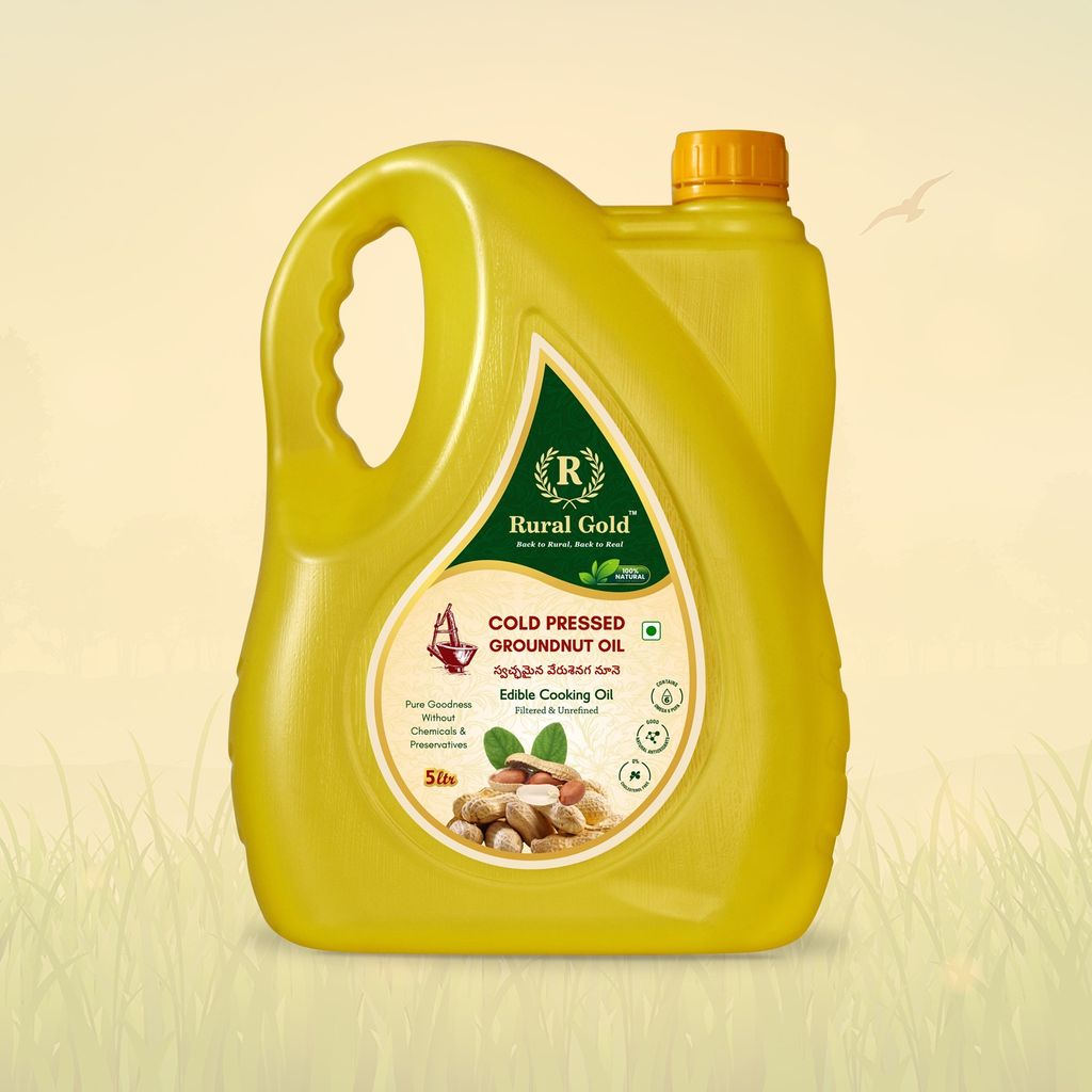 100% Pure Cold Pressed Groundnut Oil - 5 Litres