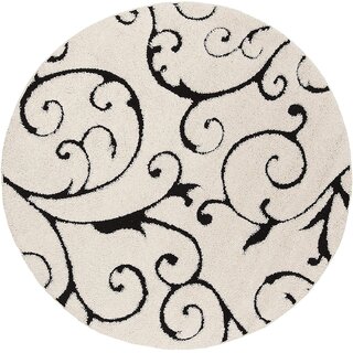 MILD HOME Silky Smooth Anti-Skid Shaggy Round Carpet with 2 inch Thickness (5 x 5 Round, Ivory F1) view 2