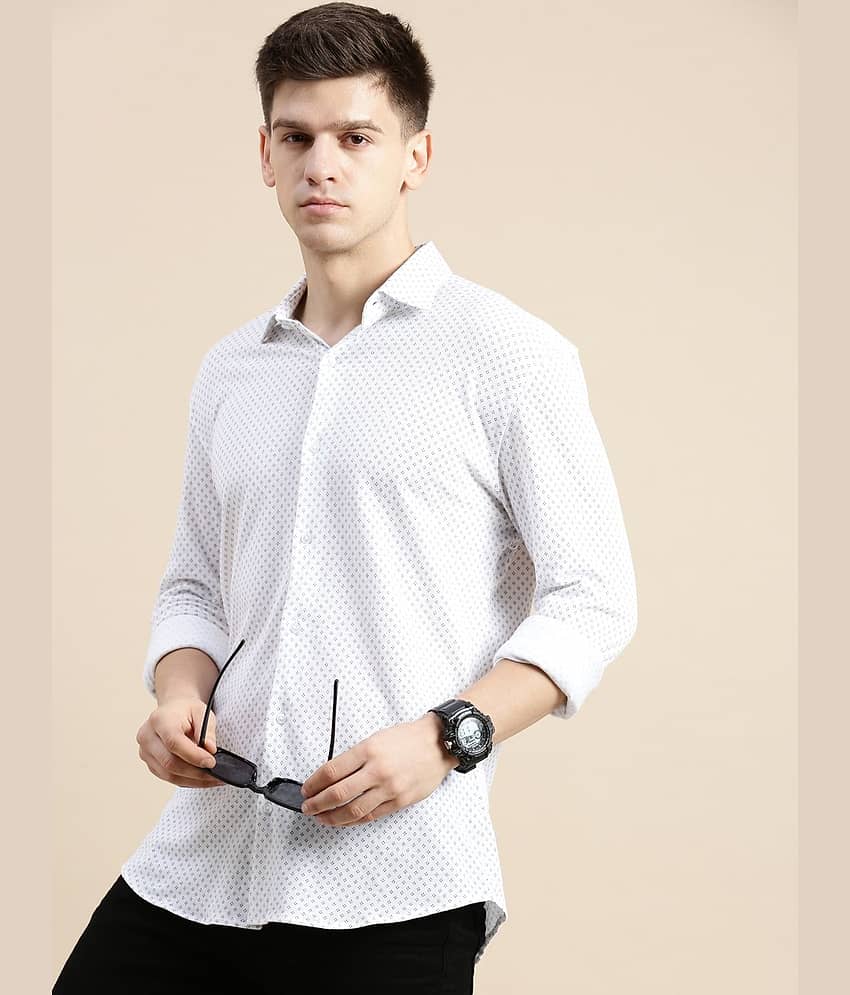 Showoff Cotton Blend Regular Fit Printed Full Sleeves Men's Casual Shirt - Off White ( Pack of 1 ) view 2