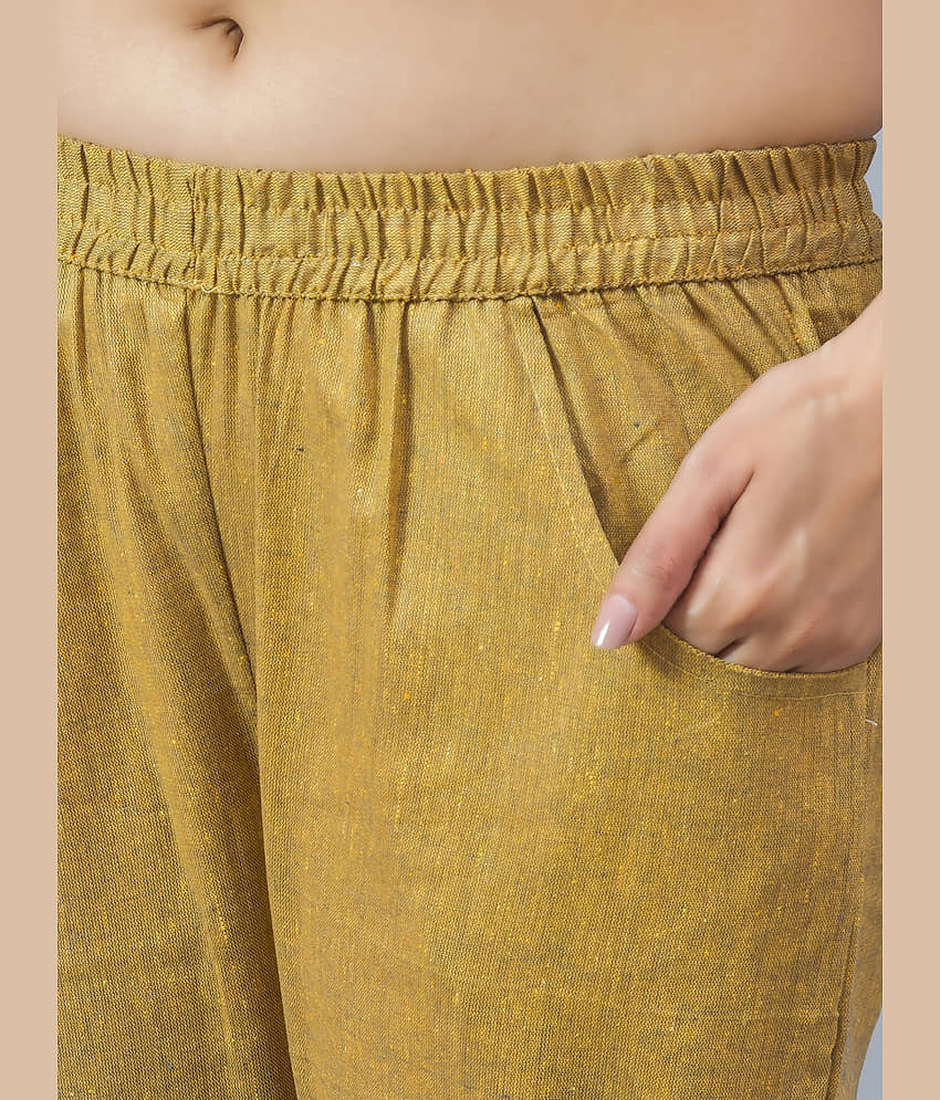 QuaClo - Gold Cotton Regular Women's Casual Pants ( Pack of 1 ) view 2