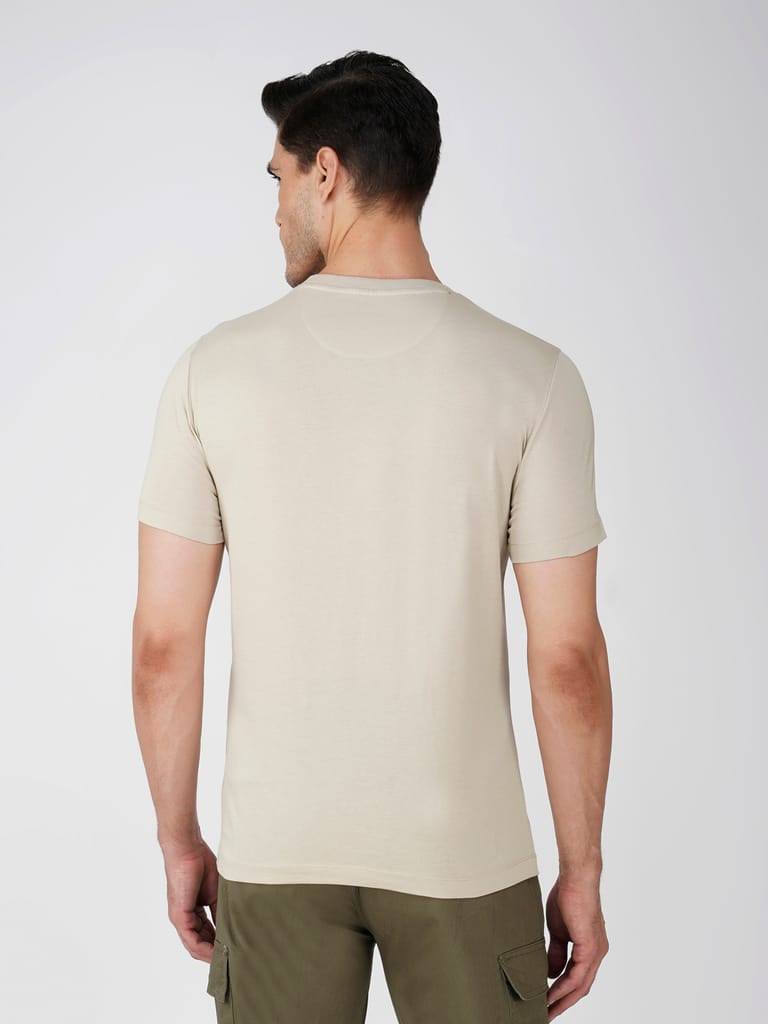 Men’s Branded Lightweight Cotton Round Neck T-Shirt-Grey view 2