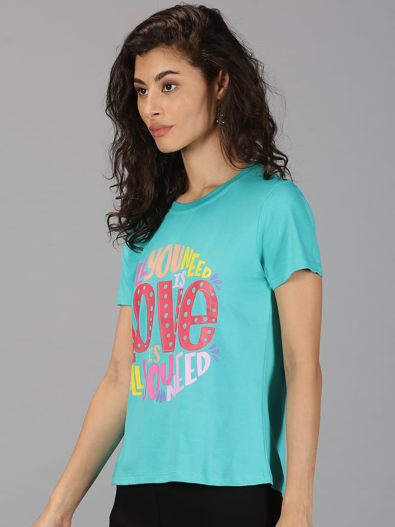 Cotton Green Graphic Casual T-Shirt view 2
