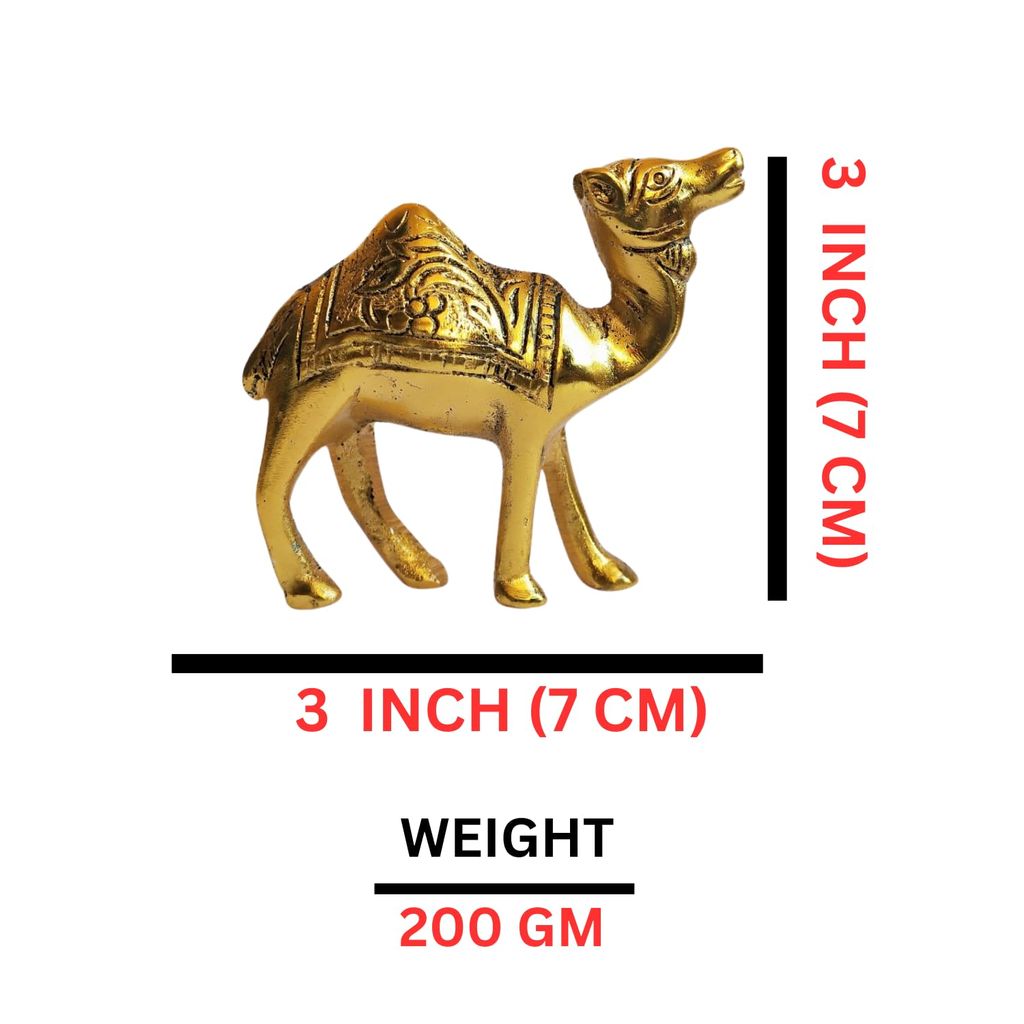 Salvus APP SOLUTIONS Elegance in Metal Camel Showpiece Set - Exquisite Home Decor for a Touch of Desert Elegance (Golden_3x3 Inch) Pack of 2 view 2