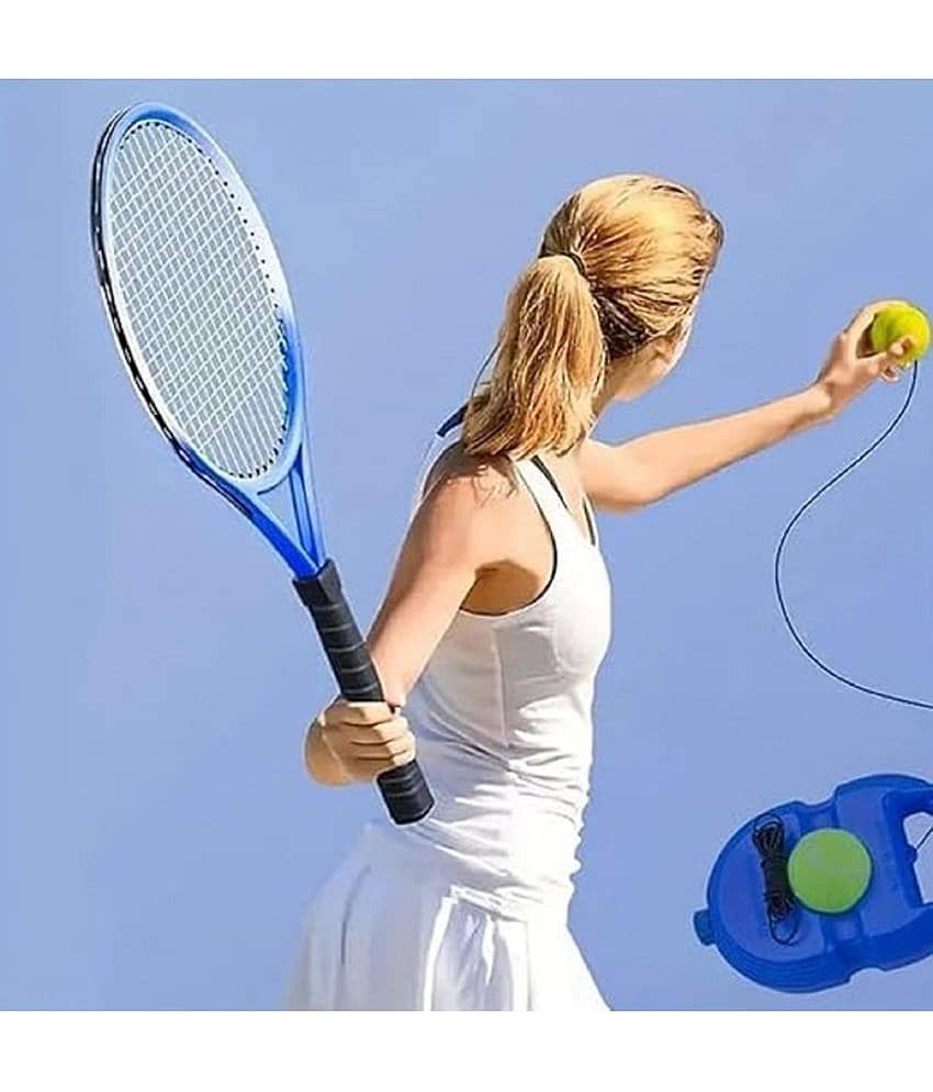 HORSE FIT Tennis Trainer Rebound Ball with String Solo Tennis Trainer Set Self Tennis Practice Ball with String Cricket Trainer Rebound Ball with Rope Fill Sand or Water (Multicolor) view 2