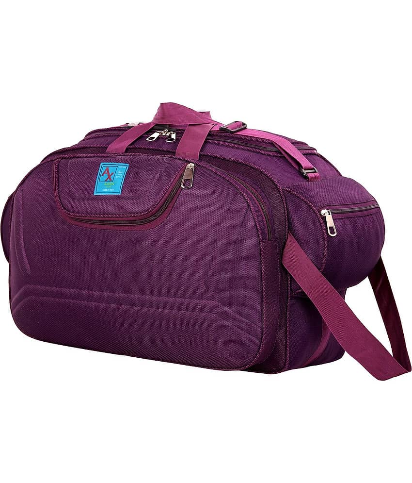 AXEN BAGS 55 Ltrs PURPLE Polyester Duffle Trolley view 2
