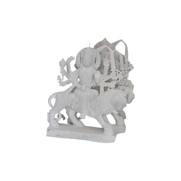 White Durga Marble Statue (1 Feet) view 2