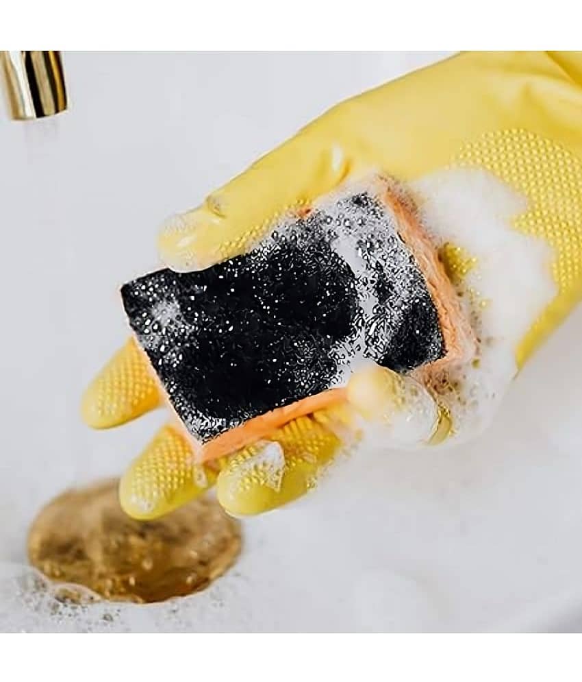 Reusable Natural Latex Rubber, Powder Free Dish Washing Cleaning Gloves ( 1 pair ) view 2