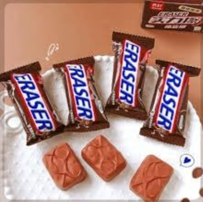 Chocolate-Shaped Erasers Snickers Style (Pack of 4) | Kiddospedia view 2