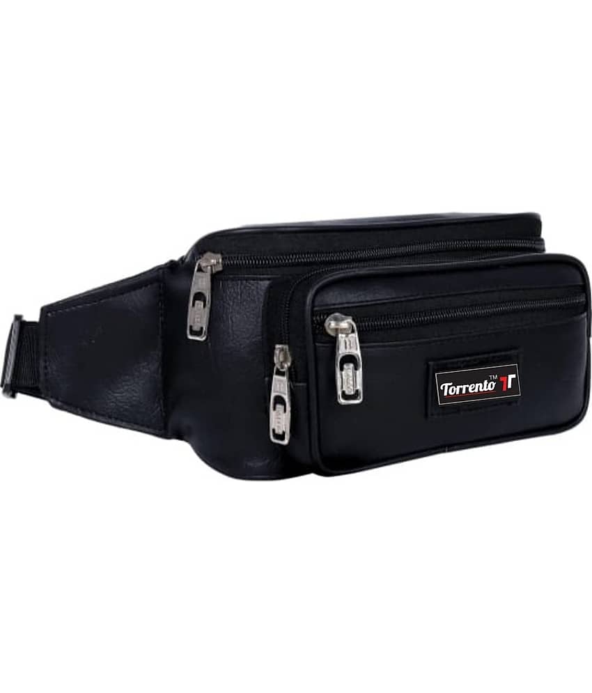 Torrento Travel Waist Bag P.U. Black Waist Pouch view 2
