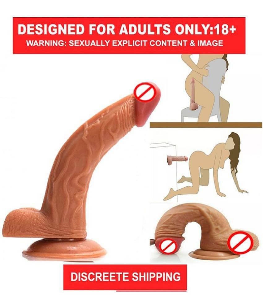 8Inch Cur*ve Shape Sex Toy Artificial Pe*nis Dildo For WomenÂ view 2