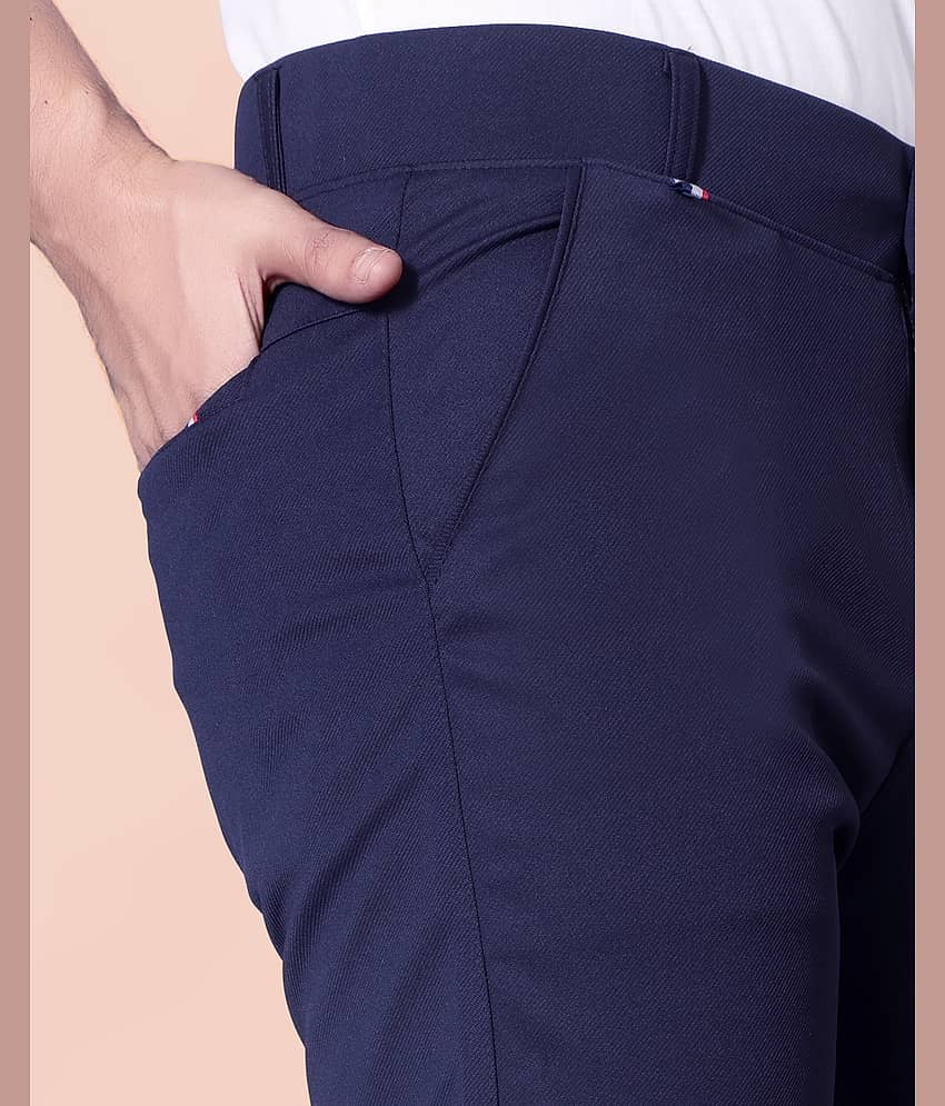 MATHAE Regular Flat Men's Chinos - Navy Blue ( Pack of 1 ) view 2