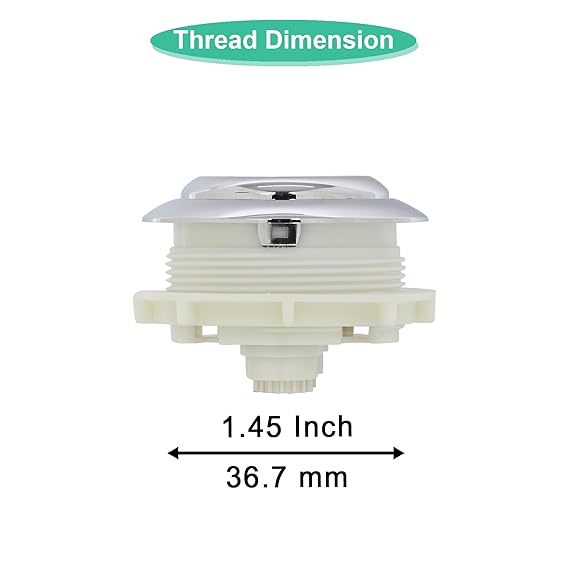 Prem's Push Valve Flush, Dual Push Flush Button for Toilet Water Tank, Replaceable Round Push Flush Cock, Commode Flush Cock (1.45 inch (36.7 mm)) view 2