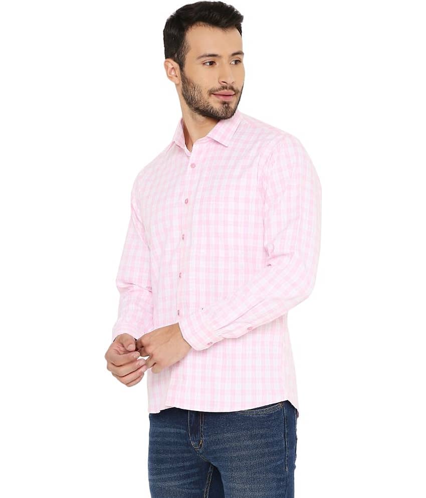 Maharaja - Pink Cotton Blend Slim Fit Men's Formal Shirt ( Pack of 1 ) view 2