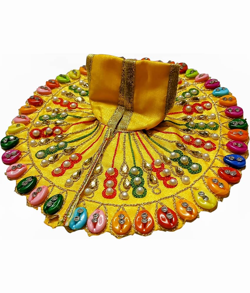 Cherry Tree Laddu Gopal Yellow Silk Dress ( Pack of 1 ) view 2