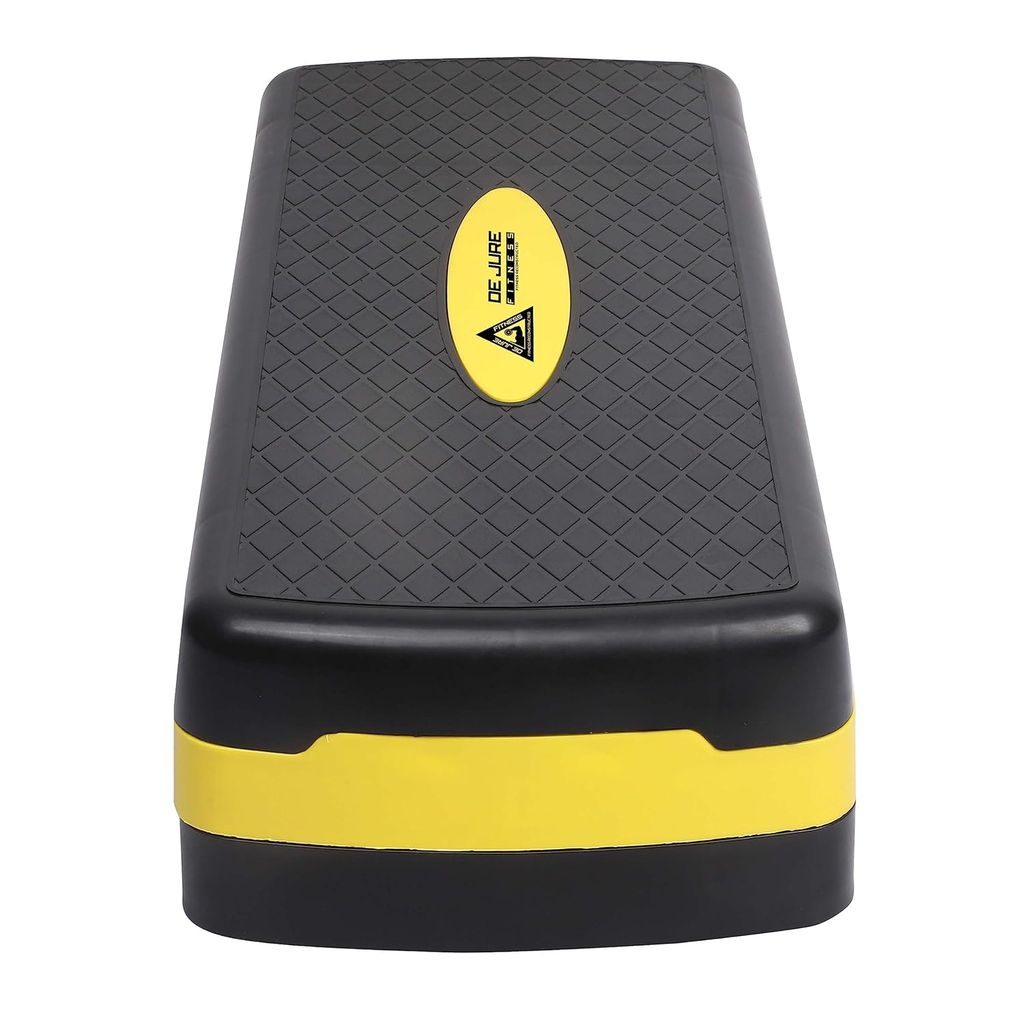 De Jure Fitness Aerobic Stepper, Two Height Level Adjustments - 4 inches and 6 inches, Slip-Resistant & Shock Absorbing Platform for Extra-Durability, Supports Upto 200 KG, (Yellow) view 2