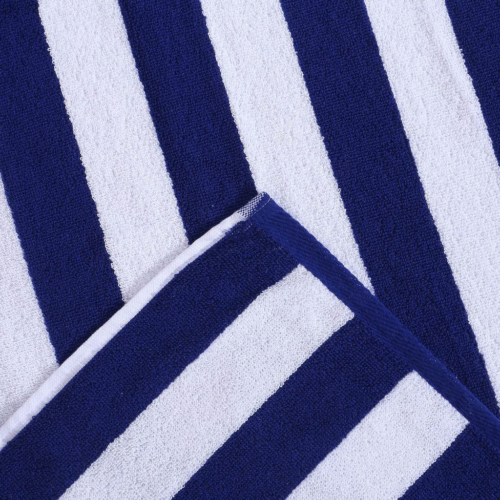 HOME + STUDIO Blue and White Striped Cabana Cotton Stripe Pool Towel, Beach Swimming Spa Towel for Mens & Girls Towel (90 x 180 cm Approx 750 Grams)