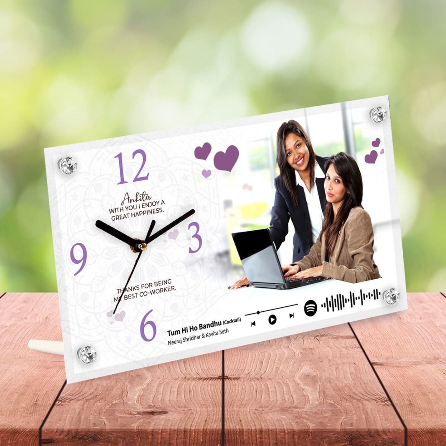 Presto Customised Spotify Music Printable Photo Glass Clock