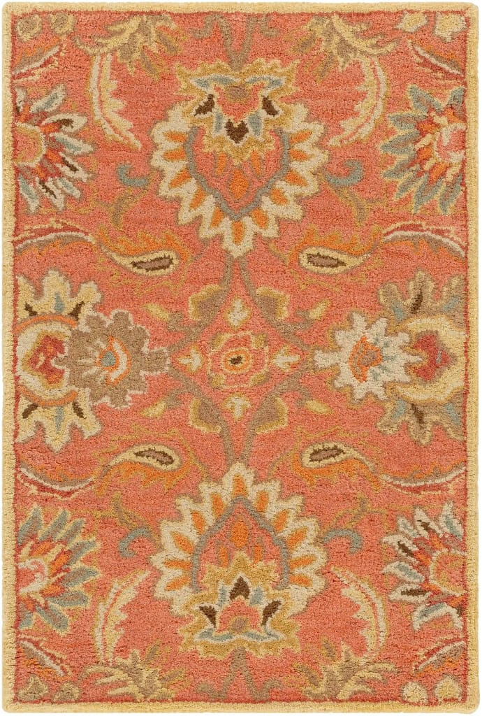 Hand Tufted Caesar Dark Brown and Orange Wool Rug view 2
