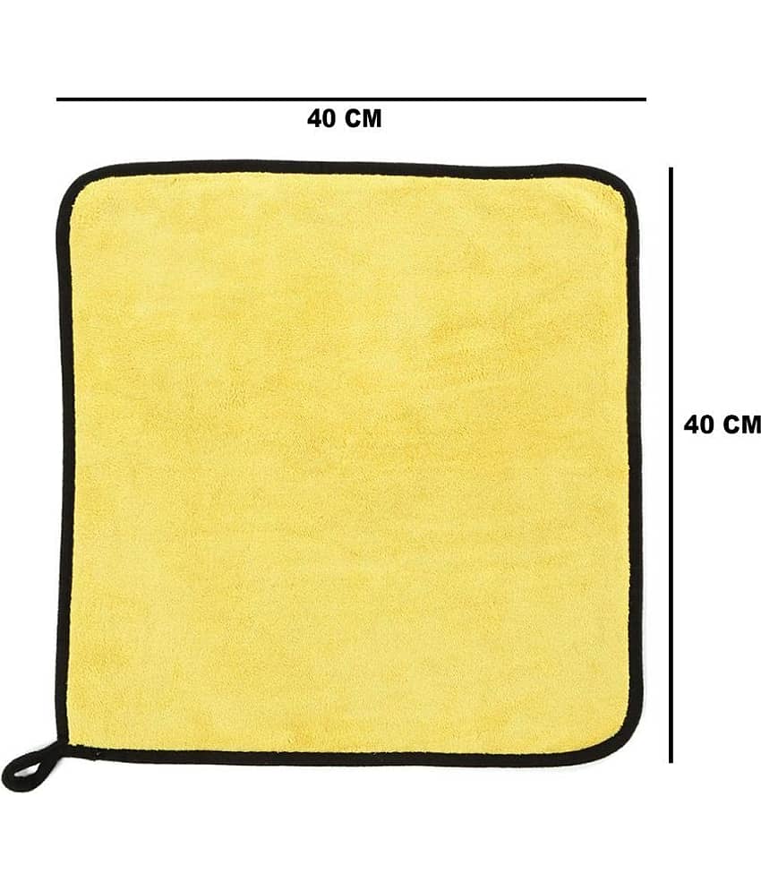 PROGIENCE Yellow 600 GSM Drying Towel For Automobile ( Pack of 2 ) view 2