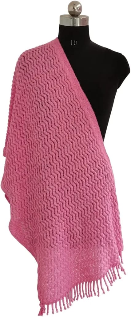 Women's Lightweight Crinkle Gauze Scarf with Fringe Trim - Perfect for Spring and Summer view 2