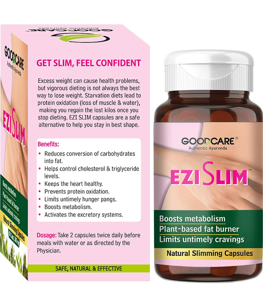 Goodcare Ezi Slim Capsules, Ayurvedic Weight Loss Support, Plant-Based Fat Burner, Boosts Metabolism, Controls Cravings 60 No.s view 2