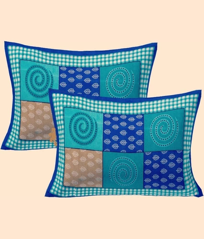 Cosito Cotton 1 Double Bedsheet with 2 Pillow Covers ( Multicolor ) view 2