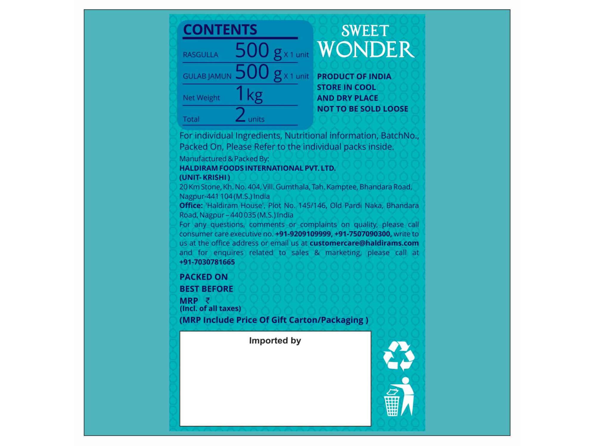 Haldiram's Sweet Wonder Tin Sweets - 1 Kg view 2
