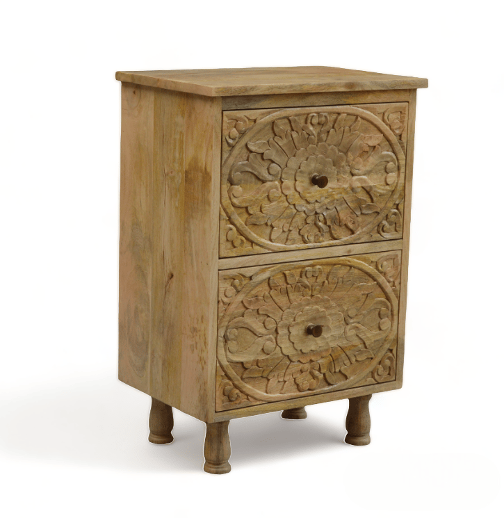 Orchid Homez side table / wooden end table / drawer storage table view 2
