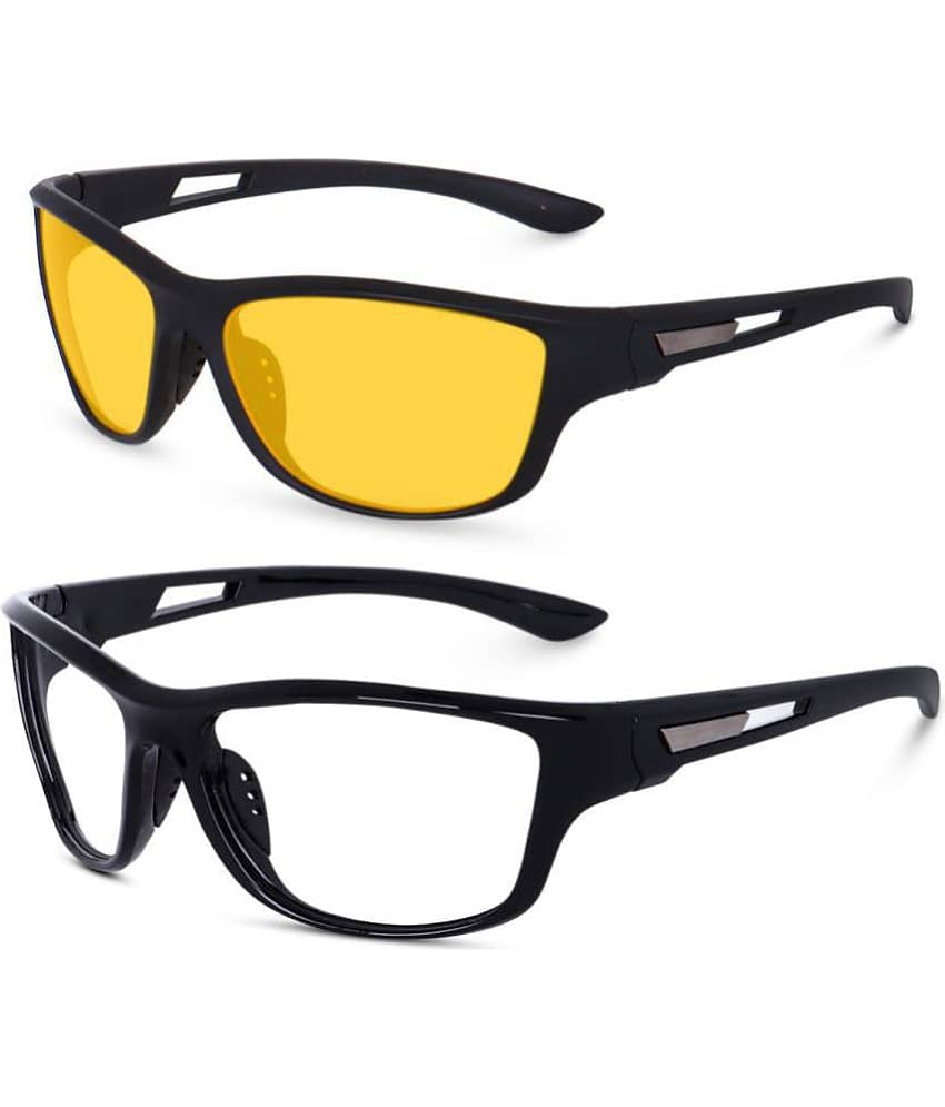 Kanny Devis - Black Wrap Around Sunglasses ( Pack of 2 ) view 2