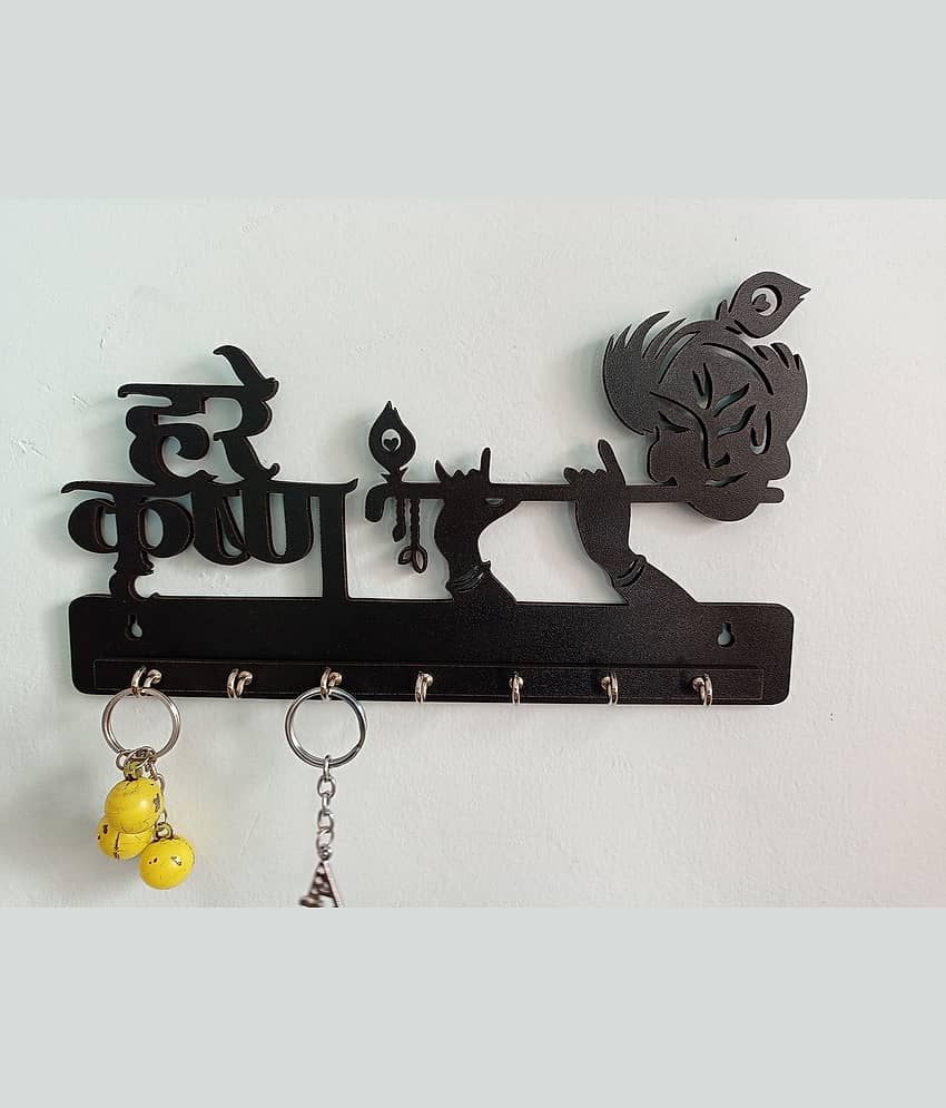 Asmi Collection Black Wood Key Holder - Pack of 1 view 2