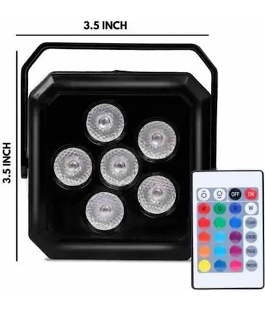 DAJUBHAI DJ LED Par Flood Light with 6 LED for Home Party Festival Lighting with 24 Key Remote Control Disco Stage Light DJ (Multicolor) view 2