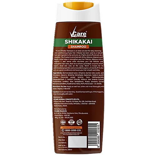 Vcare Shikakai Shampoo With Amla, Aloe Vera & Neem, 200 ml view 2