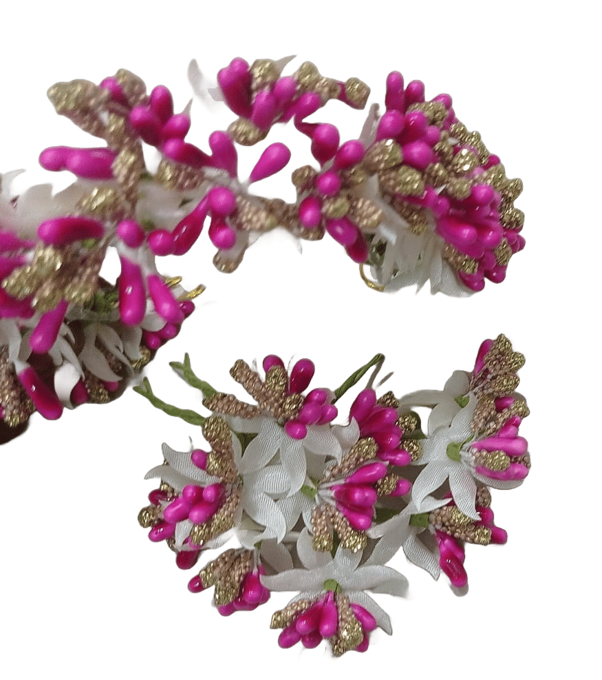 Pink Artificial Flower Hair Accessory for Women-1 view 2