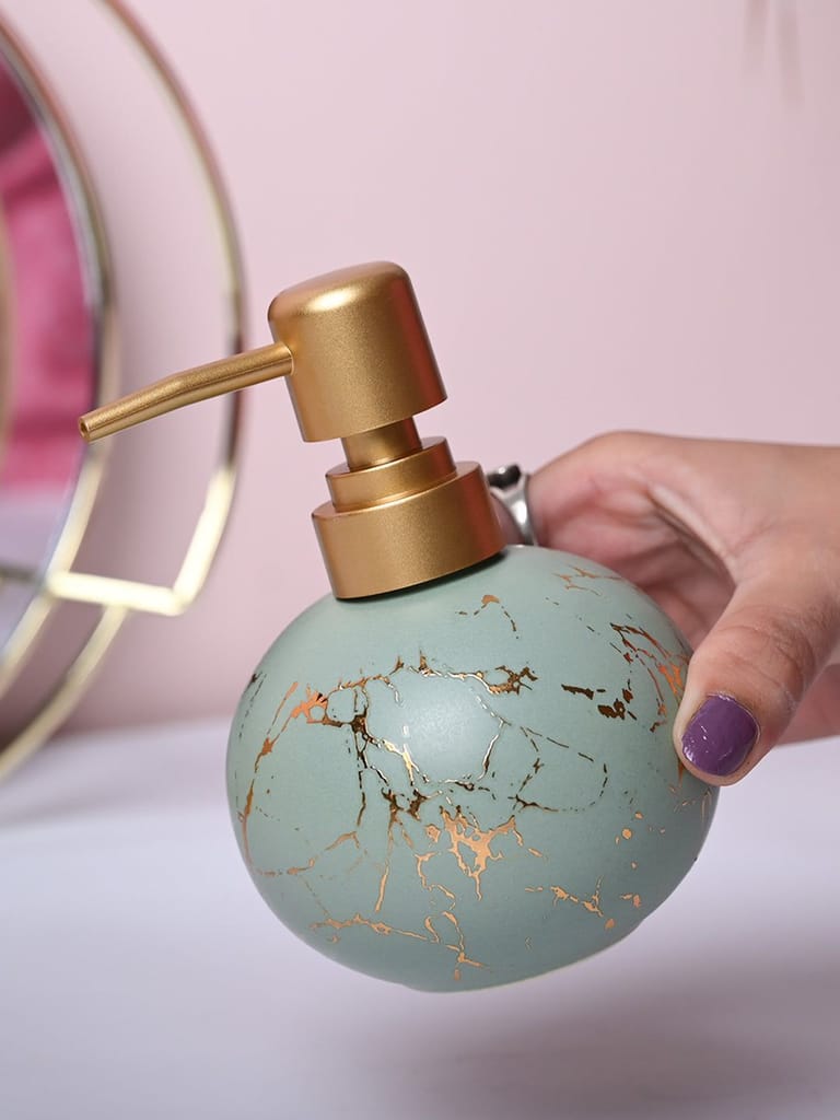 Green Ceramic Soap Dispenser view 2